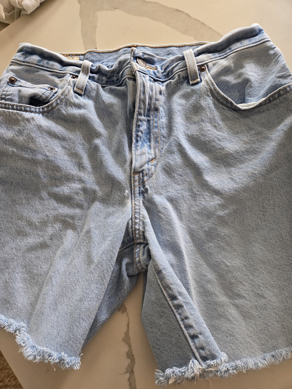Levi's Light Blue Denim Shorts with Contrast Stitching